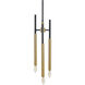 Hewitt 3 Light 7 inch Black / Brass / Black Chandelier Ceiling Light, Small